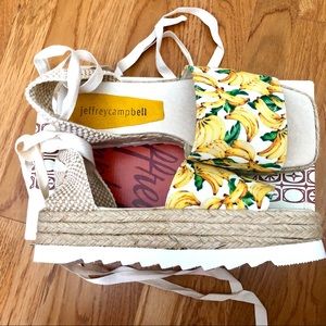 [8] Jeffrey Campbell PLATANO Espadrille Banana Tie Up Platfrom Wedge Sandals